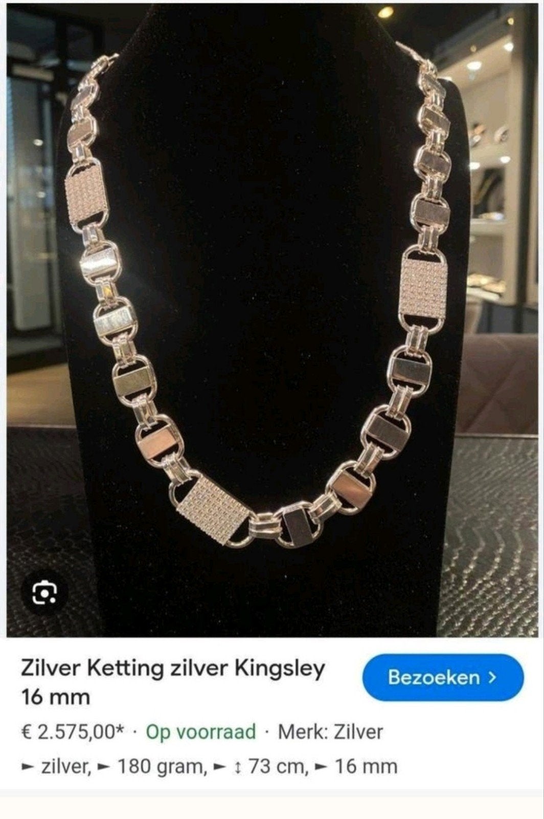 Konings schakel magnum zilver zeer exclusief, Sieraden, Tassen en Uiterlijk, Kettingen, Ophalen