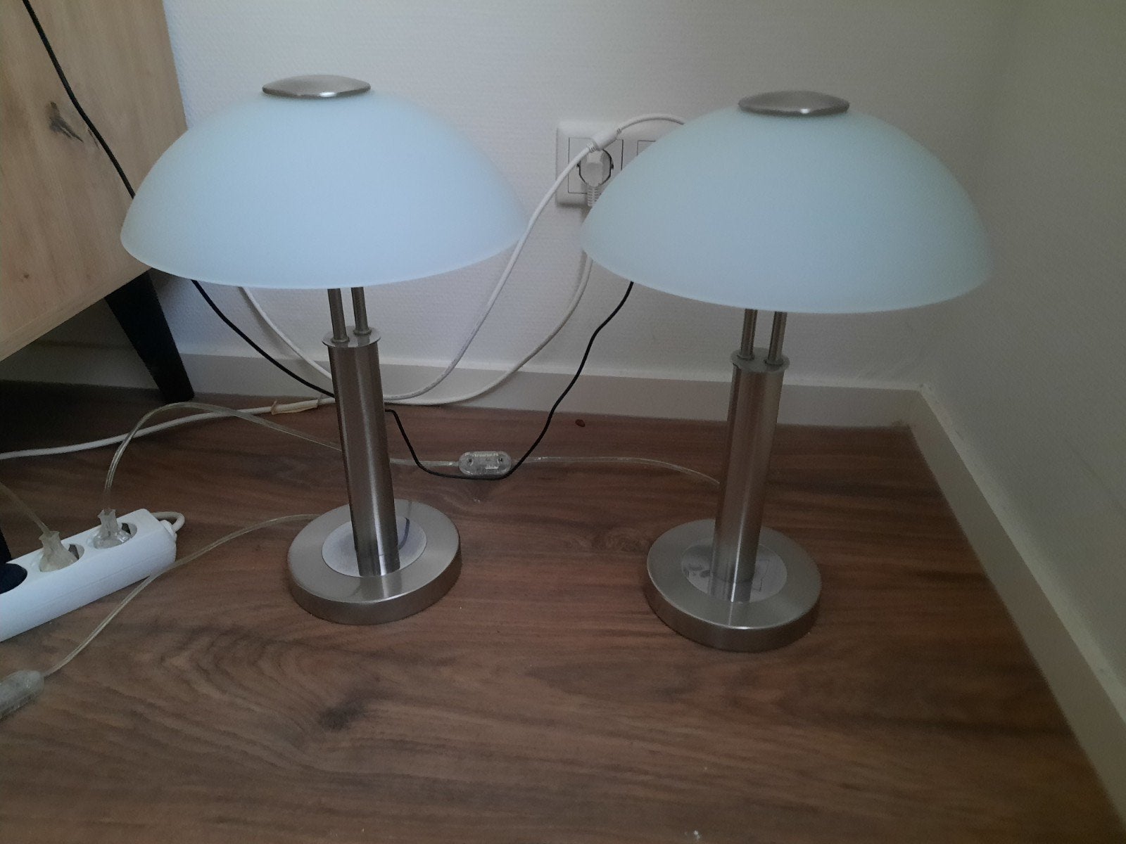 2 schemerlampen, Zilver, Ophalen, Schemerlamp
