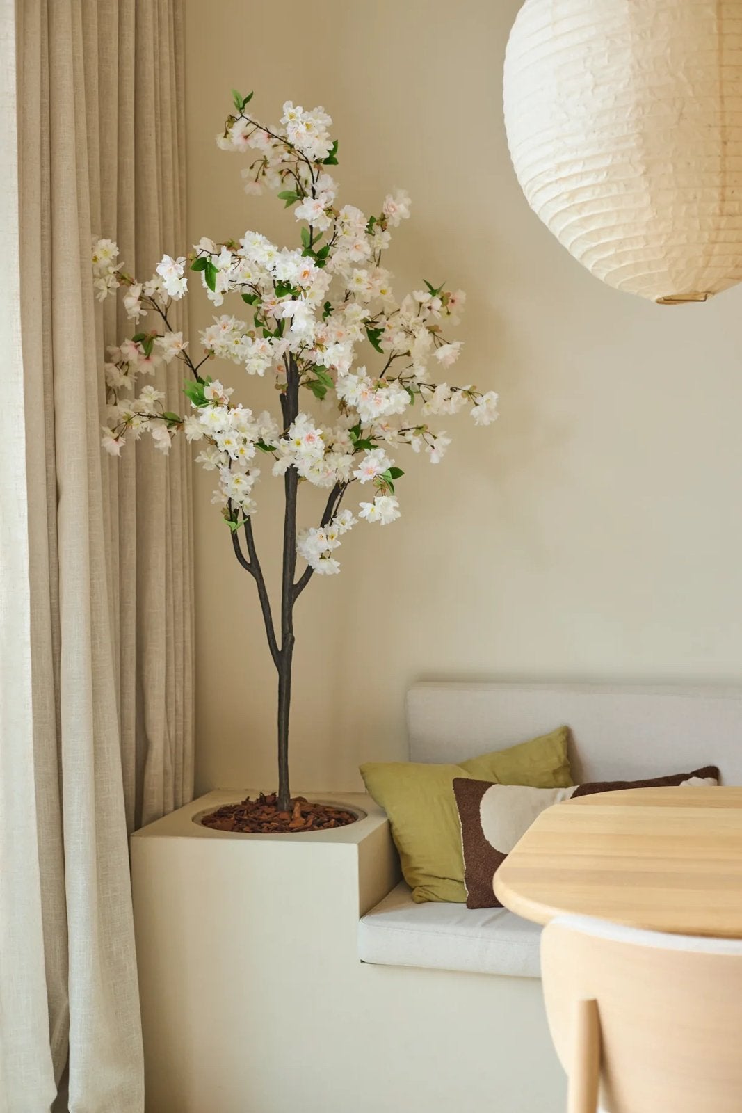 Kunst kersenbloesem 180cm wit | Greenmoods, 180 cm, Binnen, Kunstplant, Nieuw