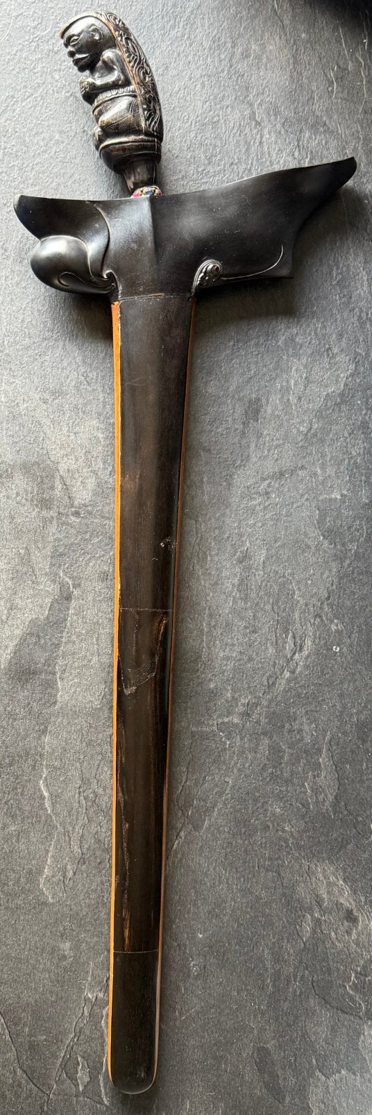 Mooie Balinese Kris Keris met Hornen Wranka, Schede & Greep, Antiek en Kunst, Kunst | Niet-Westerse kunst, Ritueel object, Bruin