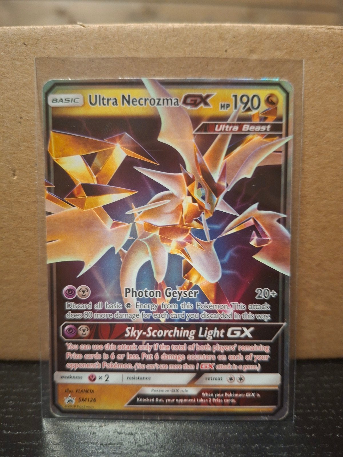 Ultra Necrozma GX SM126 Pokémon Kaart - LP Conditie, Ophalen of Verzenden, Zo goed als nieuw, Losse kaart, Foil