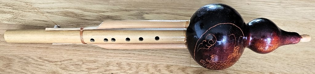 Chinese hulusi – gourdfluit met bamboepijpen (45 cm), Ophalen of Verzenden, Zo goed als nieuw, Overige typen