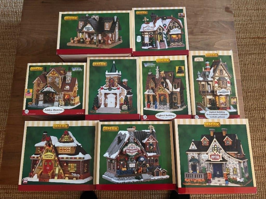 Lemax Kerstdorp huisjes (9 stuks), Diversen, Ophalen, Zo goed als nieuw