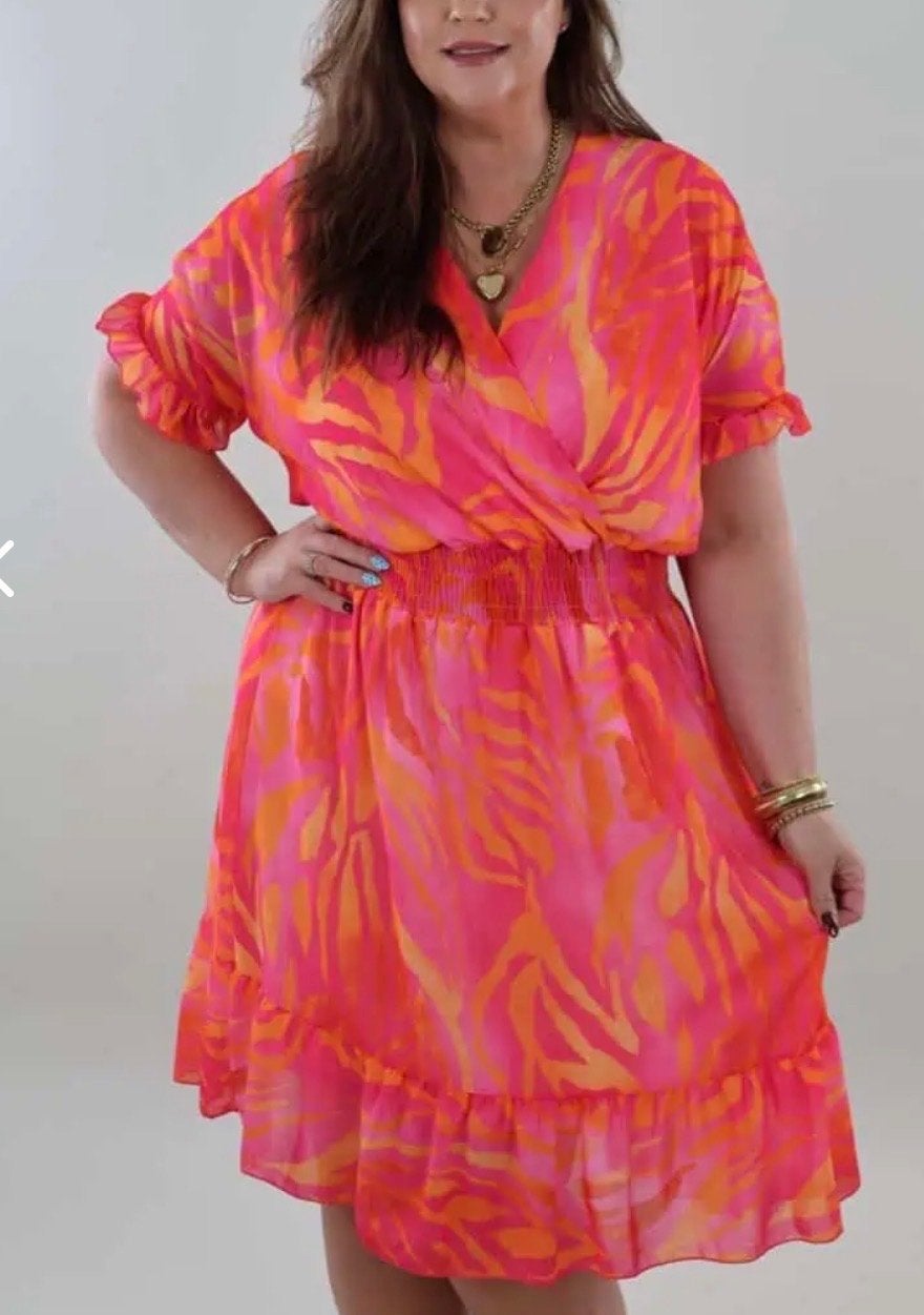Curved Angels Eva jurk maat 52 54 zgan 1x gedragen, Maat 46/48 (XL) of groter, Ophalen of Verzenden, Knielengte, Roze