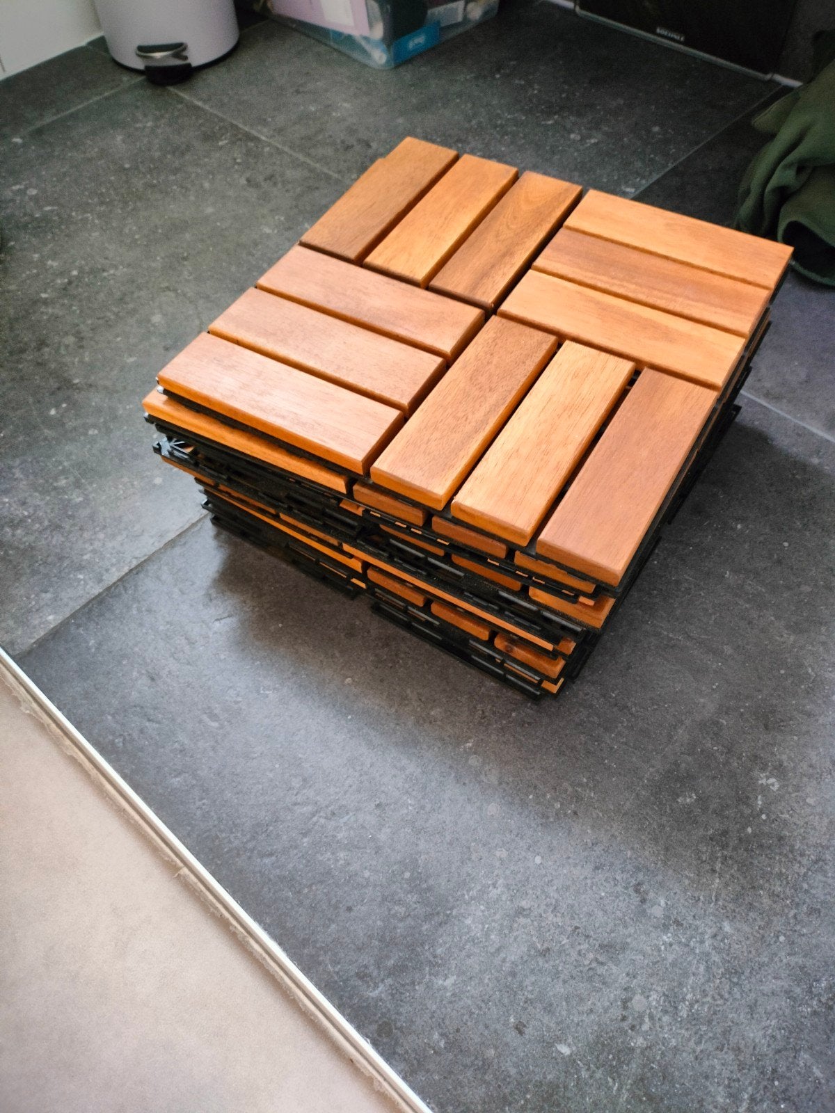 Ikea Runnen balkon tegels 9st., Ophalen, Nieuw, Hout