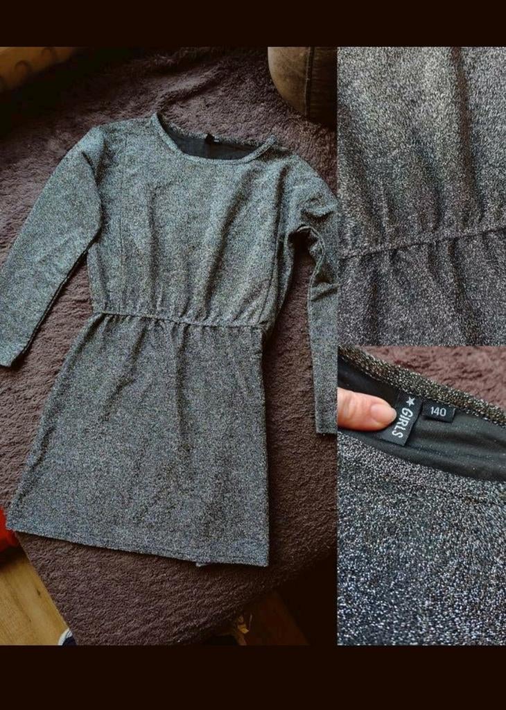 Mooie glitter jurk maat 140, Kinderen en Baby's, Kinderkleding | Maat 140, Ophalen, Zo goed als nieuw, Meisje, Jurk of Rok