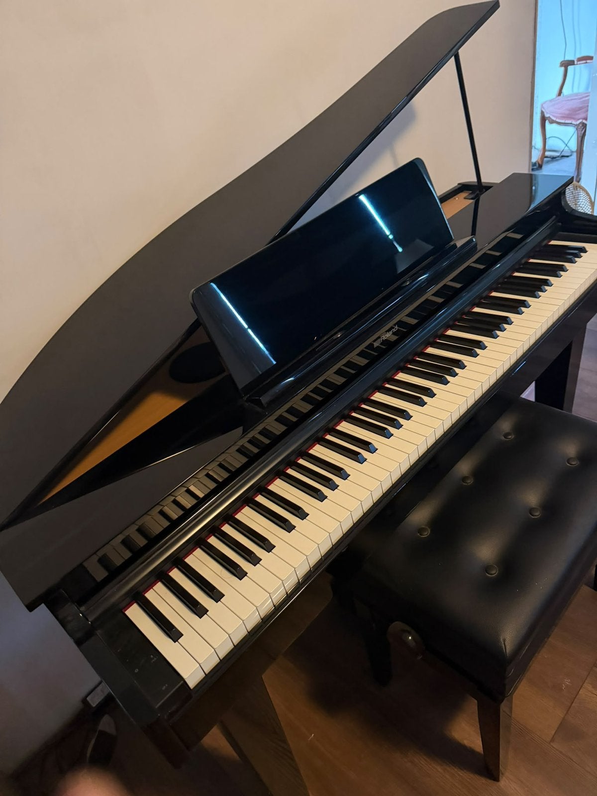 Schitterende Roland GP3 piano vleugel, Ophalen, Zo goed als nieuw, Zwart