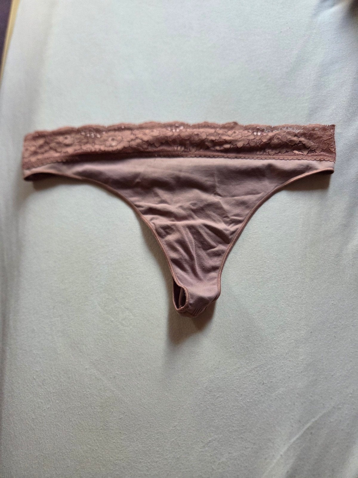 Roze string met kanten rand, Onbekend, Verzenden, Roze, String