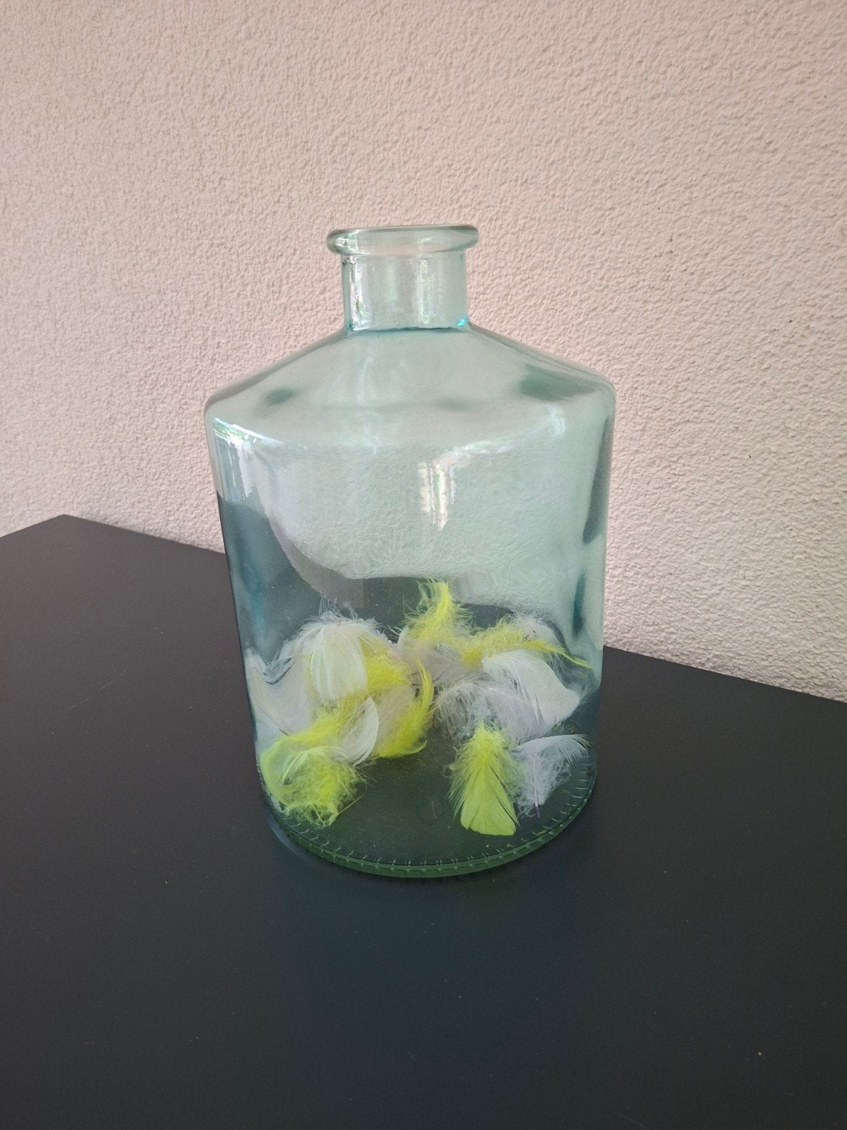 Glazen vaas decoratie, Huis en Inrichting, Ophalen, Inclusief decoratie, Groen, Glas