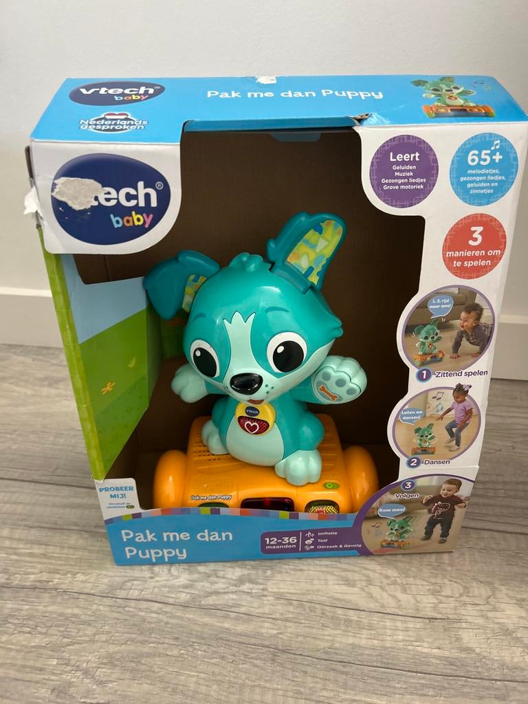 Vtech Pat Me Dan Puppy - Interactief Speelgoed, Ophalen of Verzenden, Zo goed als nieuw, 6 maanden tot 2 jaar