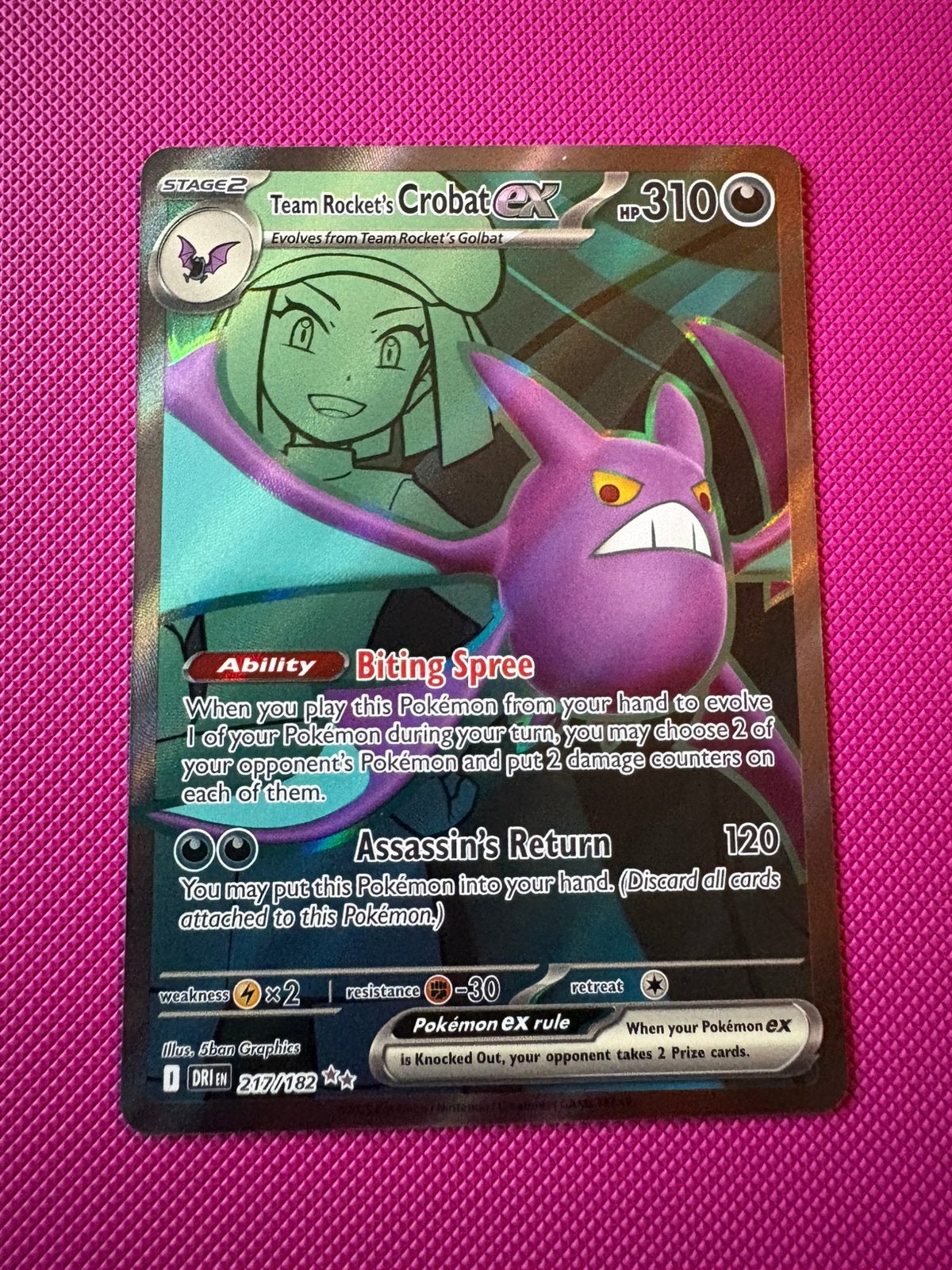 Team Rocket’s Crobat EX - DRI 217/182, Ophalen of Verzenden, Zo goed als nieuw