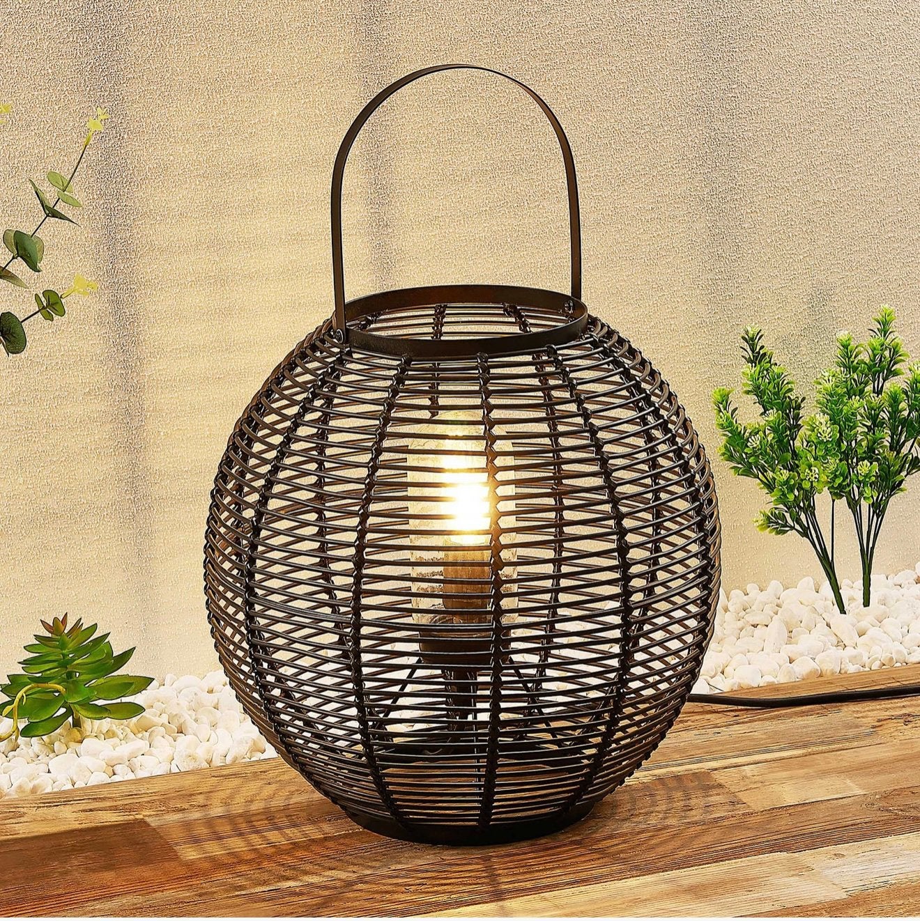 Moderne tafellamp voor serre /overkapping, Ophalen of Verzenden, Zo goed als nieuw, Modern, Minder dan 50 cm