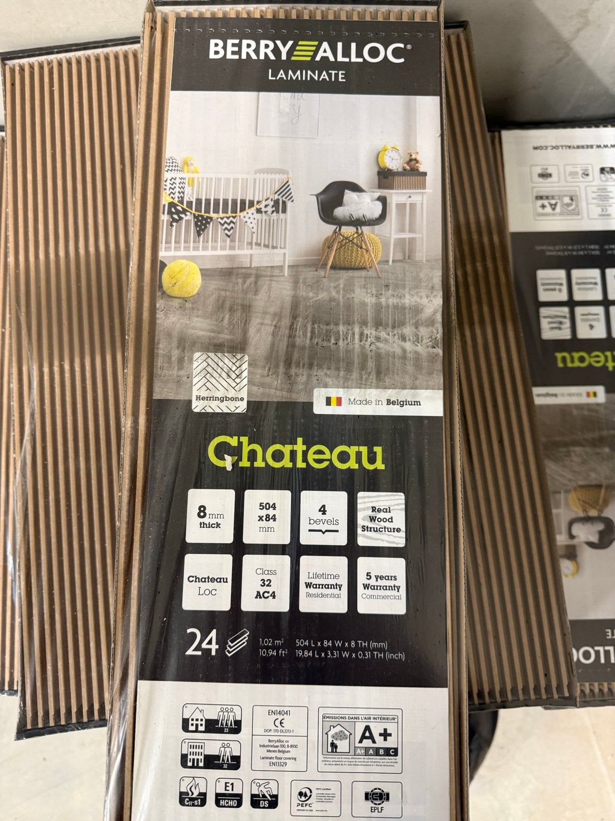 BerryAlloc Chateau Laminaat - Java Licht Grijs, Doe-het-zelf en Verbouw, Ophalen, 50 tot 150 cm, Nieuw, 10 m² of meer