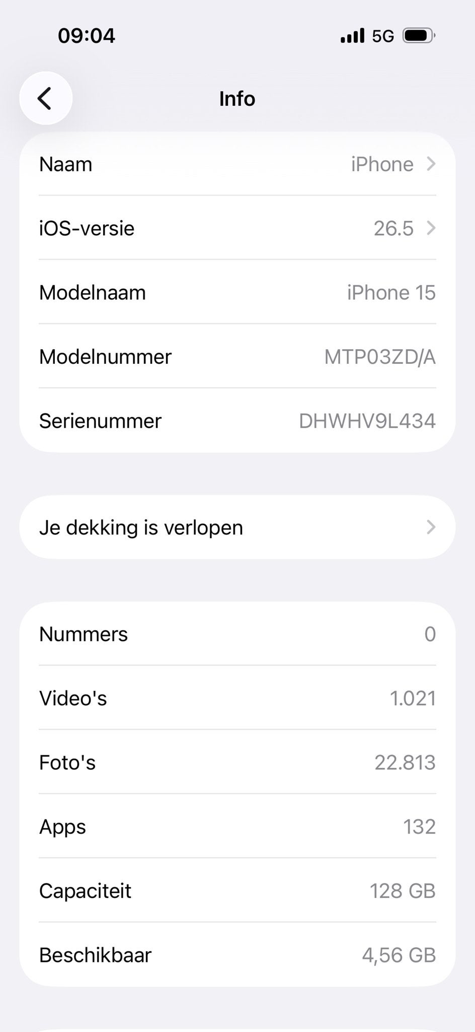 iPhone 15 128 GB 91% batterij conditie, Ophalen, 128 GB, IPhone 15, Zwart