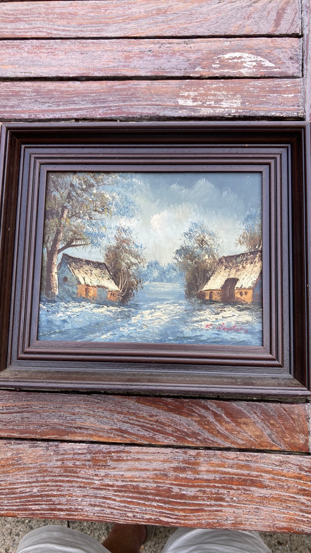 Olieverf op canvas van belgische kunstschilder K. Wouters., Antiek en Kunst, Kunst | Schilderijen | Klassiek, Ophalen