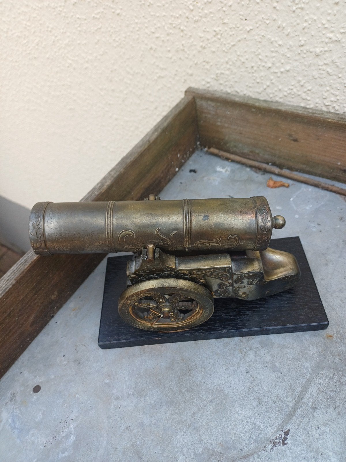 rare vintage  bronzen   desk gun top model cannon, Ophalen of Verzenden, Nederland, Mes of Dolk