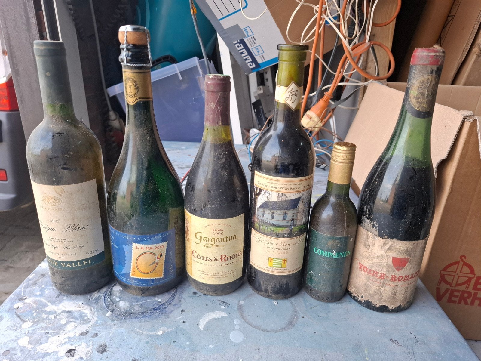 Collectie oude wijnen - diverse soorten en jaren, Ophalen of Verzenden, Gebruikt, Frankrijk, Rode wijn