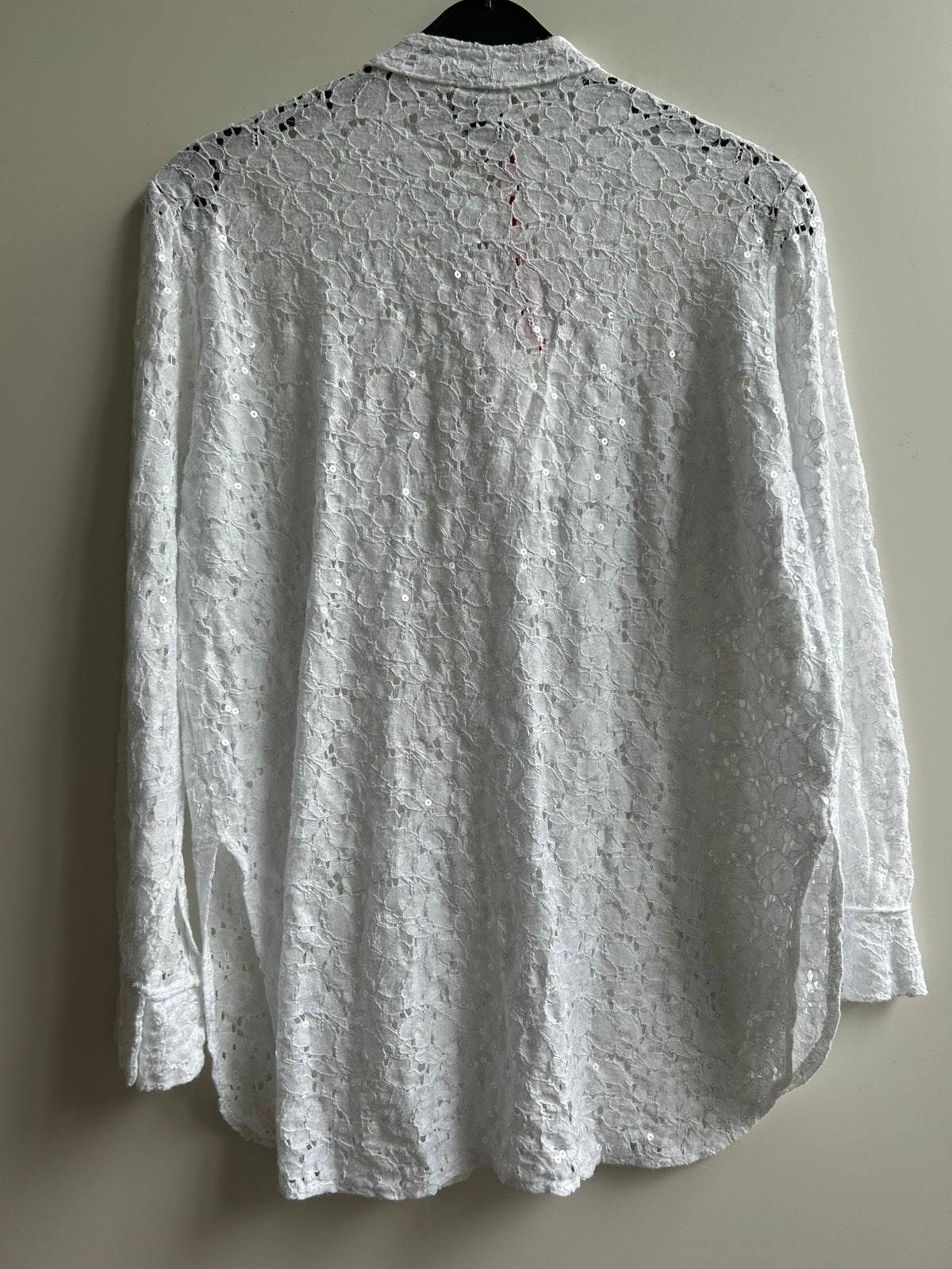 GARCONNE kanten blouse wit met pailletjes mt S/M en M/L, -, Verzenden, Nieuw, Garconne