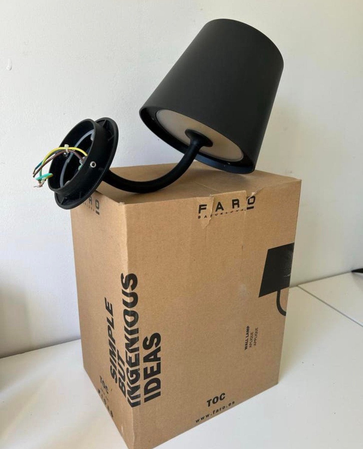 Faro Barcelona TOC Zwarte Wandlamp - Nieuw in doos, Ophalen, Nieuw