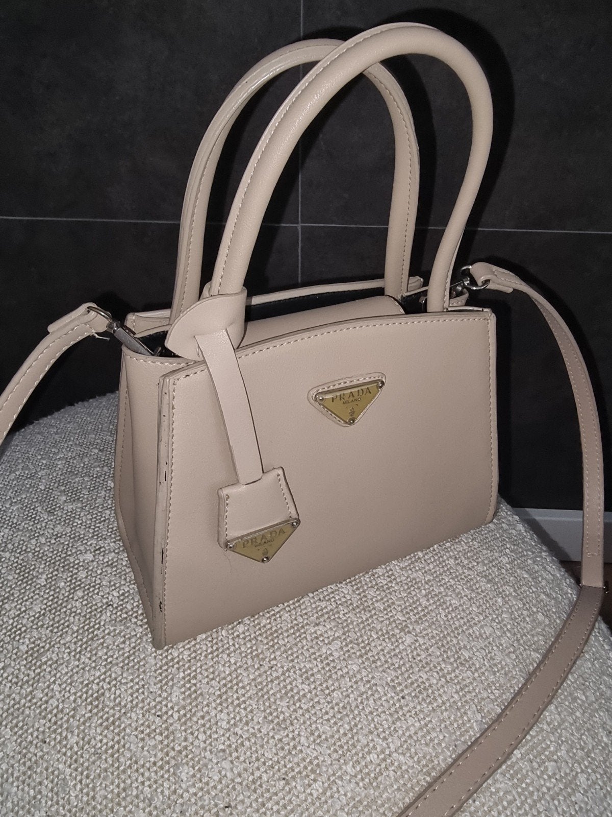 Prada handtasje beige replica, Ophalen of Verzenden, Zo goed als nieuw, Beige, Handtas