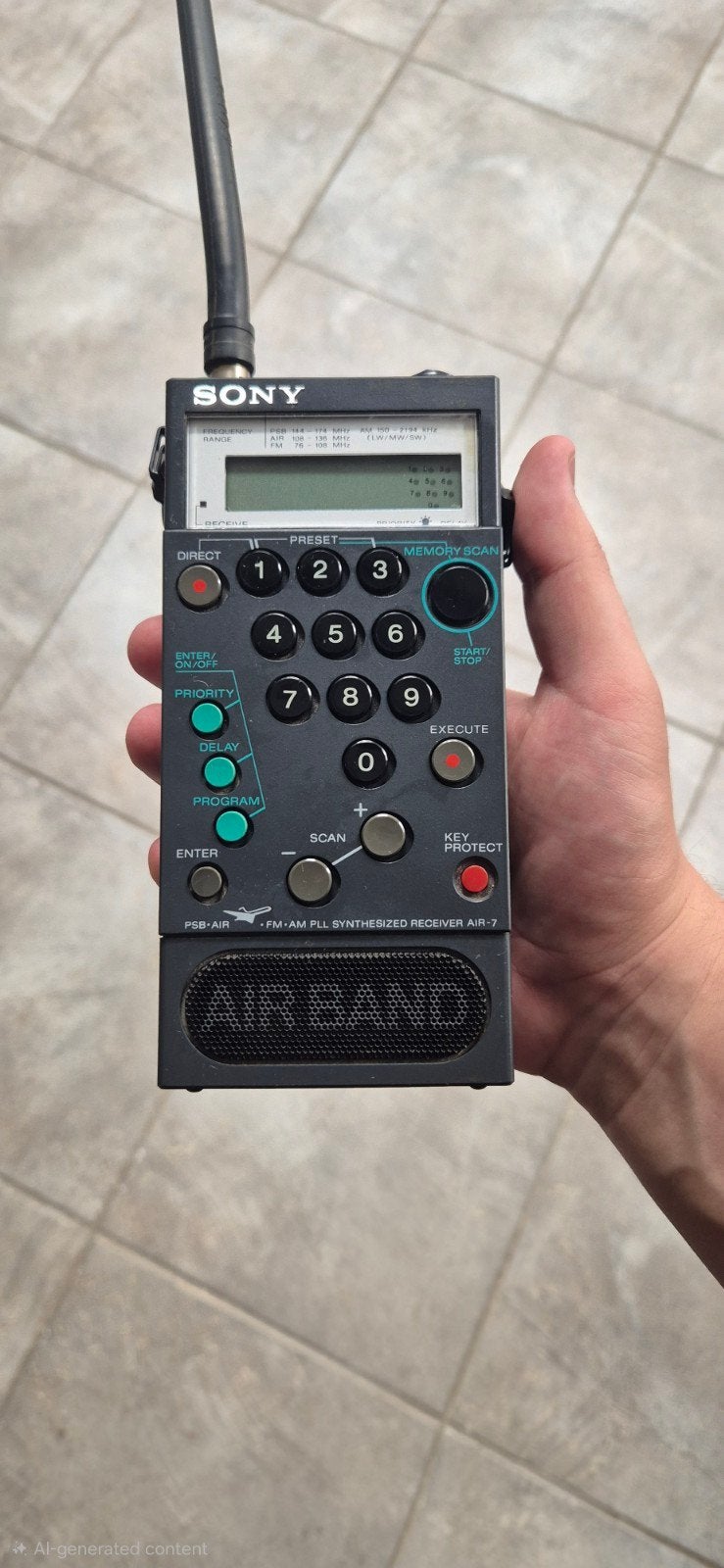 Sony AIR-7 Airband Wereldontvanger - Vintage Radio, Ophalen of Verzenden, Gebruikt, Wereldontvanger