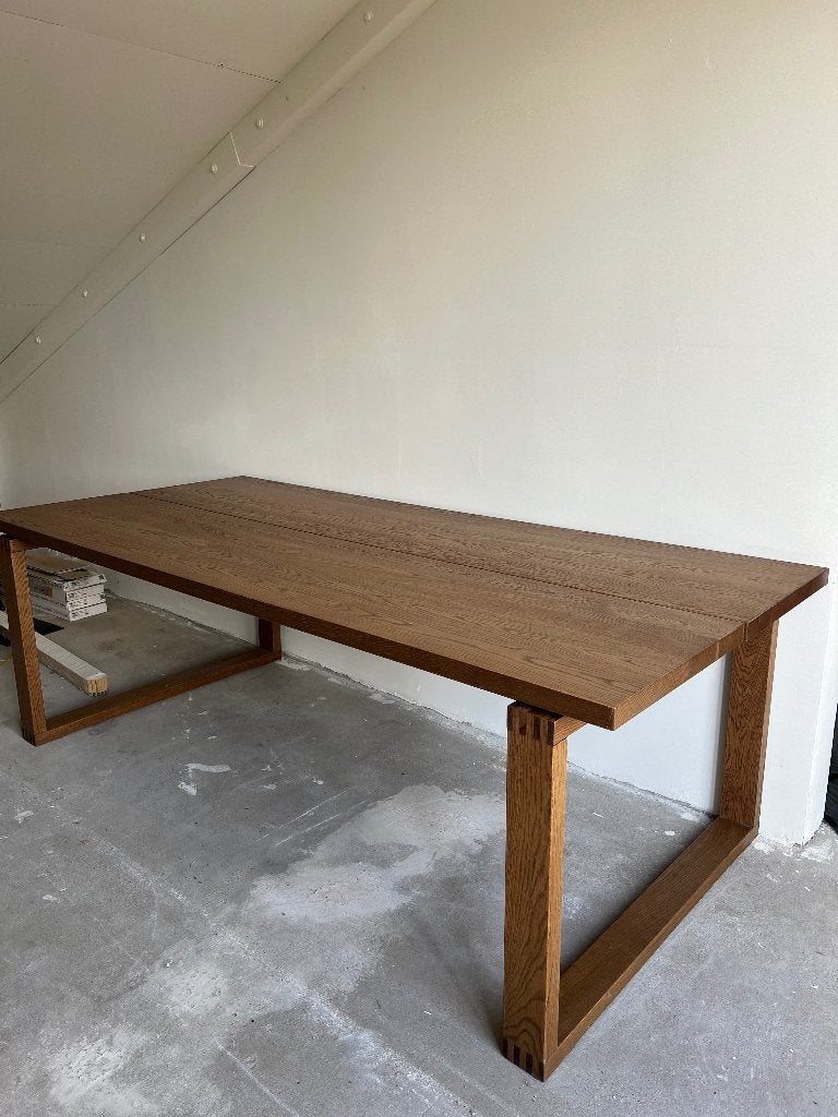 IKEA MÖRBYLÅNGA eettafel 220x100, Huis en Inrichting, Ophalen, Modern, Robuust, Eikenhout, 200 cm of meer