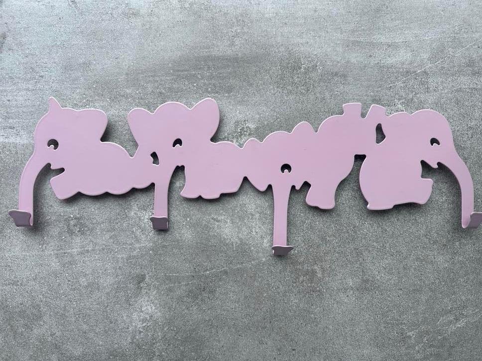 roze kinderkapstok met olifantjes, Ophalen, Gebruikt, Minder dan 100 cm, Metaal