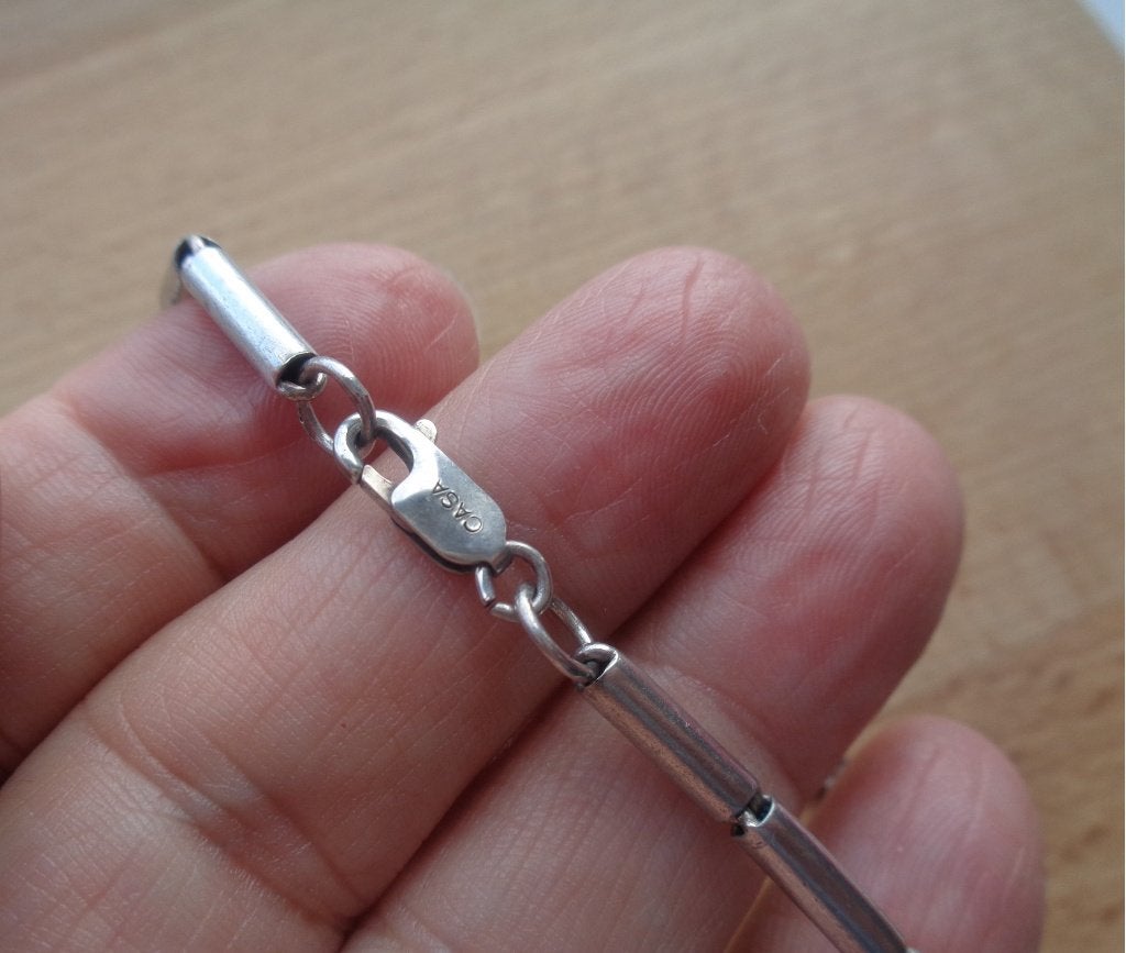 zilveren staafjes ketting van CASA [947], Verzenden, Zo goed als nieuw, Zilver, Zilver