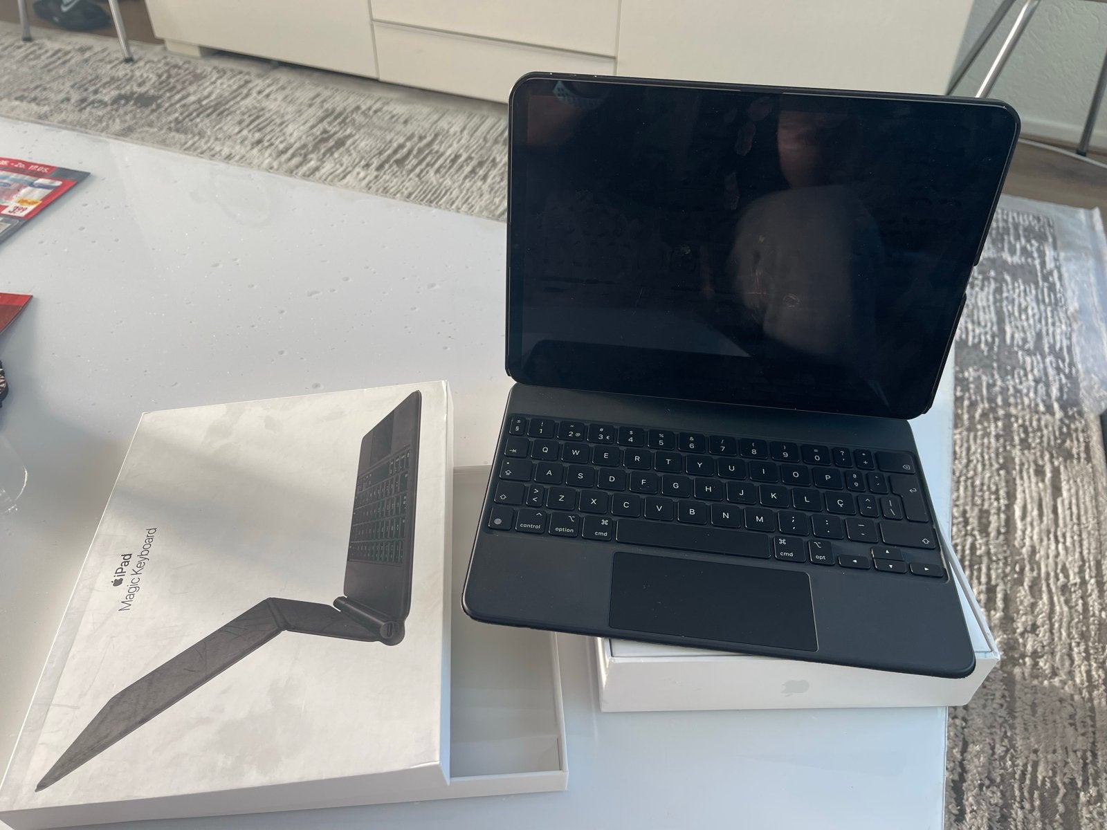 Apple Magic Keyboard iPad Pro 12.9 (3e t/m 6e gen), Computers en Software, Zwart, 12 inch, Ophalen of Verzenden, Zo goed als nieuw