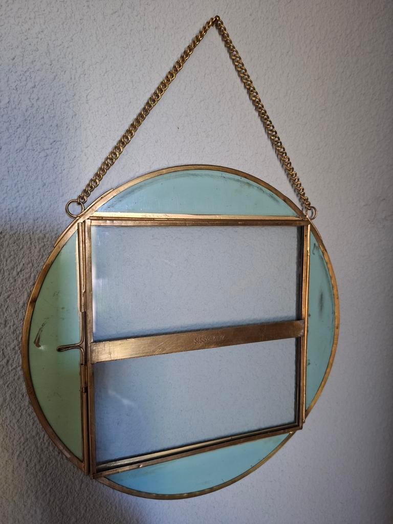 Sissy Boy - ronde fotolijst met ketting - messing en glas, Minder dan 50 cm, Gebruikt, Metaal of Aluminium, Ophalen of Verzenden