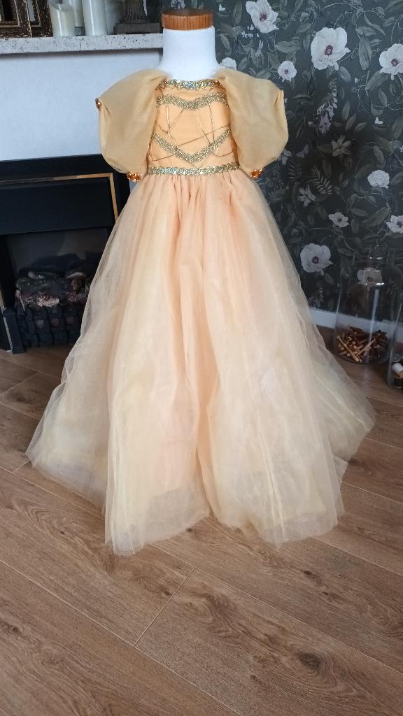 prinsessen jurk nieuw maat 122 geel taft tulle, Ophalen of Verzenden, Nieuw, 122 t/m 128, Meisje