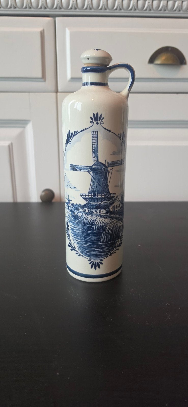 Delfts Blauw Bols Jenever Kruik - Molen Decor, Ophalen of Verzenden