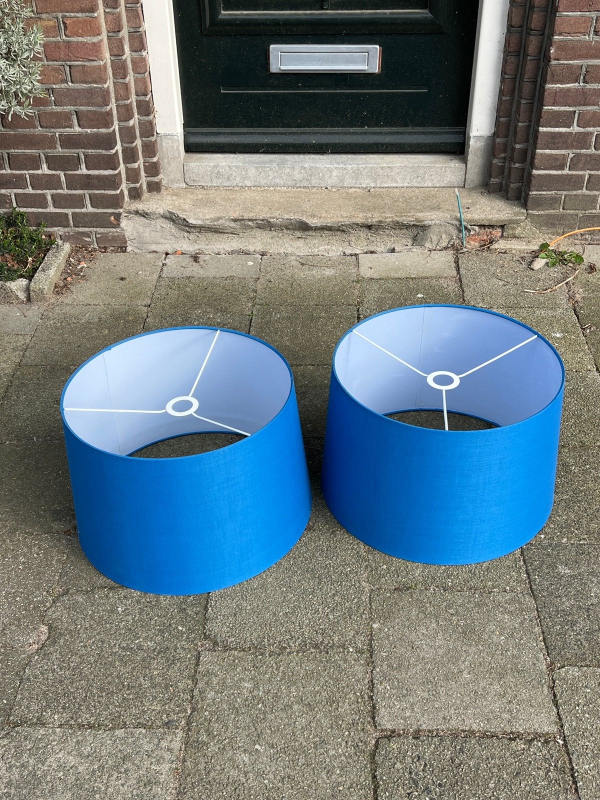 Lampenkappen Qazqa helderblauw groot diameter set/2, Ophalen, Zo goed als nieuw, Textiel, 40 cm