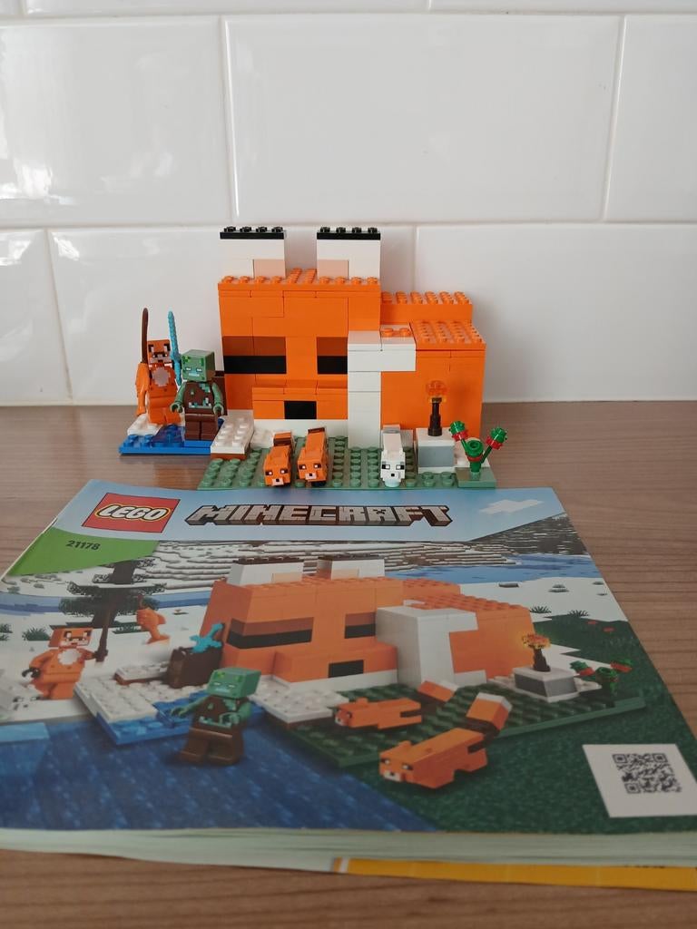 LEGO De Vossenlodge nr 21178, Minecraft, Lego, Ophalen of Verzenden, Zo goed als nieuw