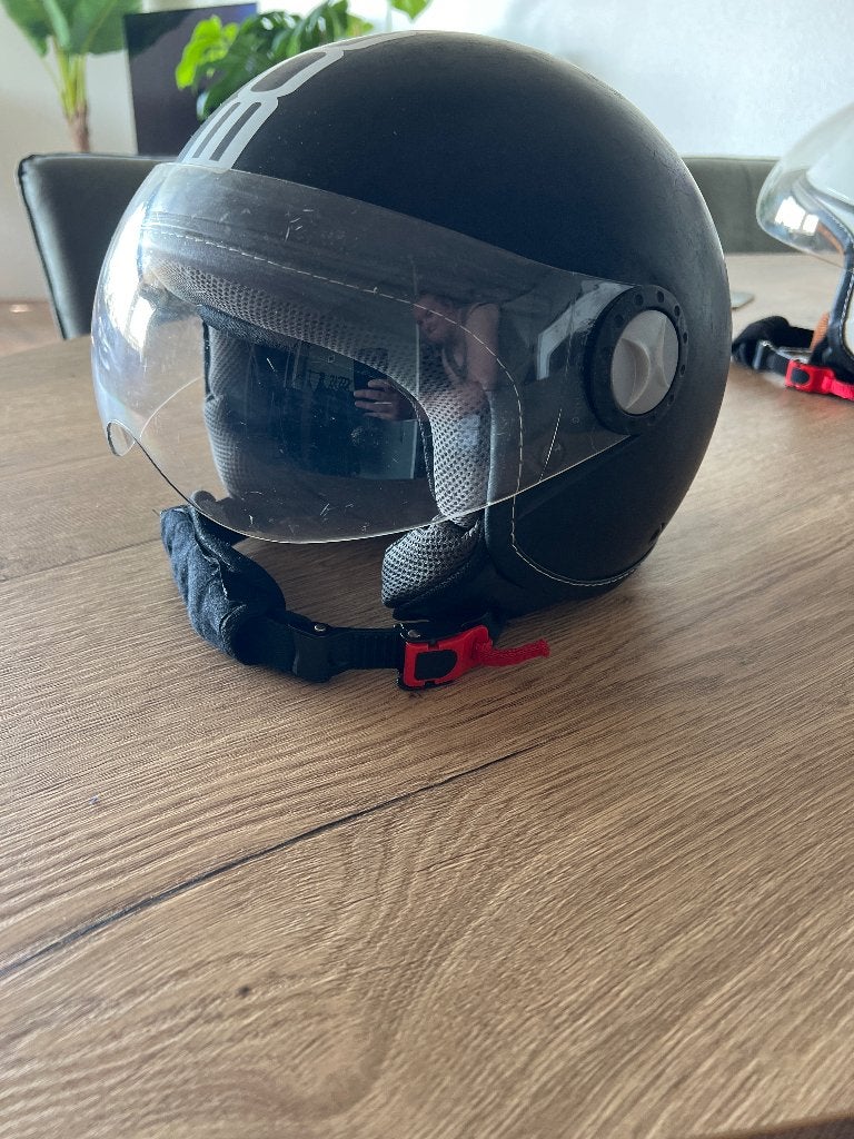 Scooterhelm L zwart, Fietsen en Brommers, Ophalen, Gebruikt, Large