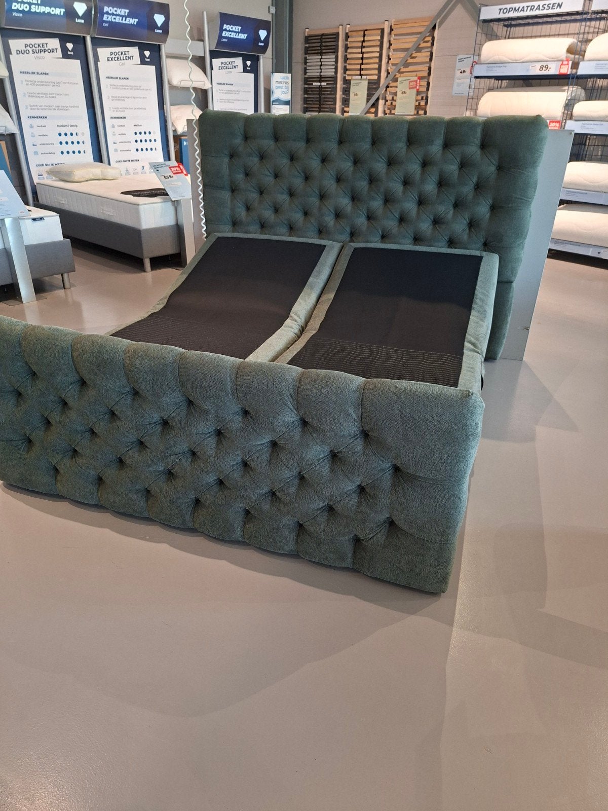 BEDDENREUS MAASTRICHT UITVERKOOP ELITE ELECTRISCHE  180X200, Ophalen, 180 cm, 200 cm, Groen