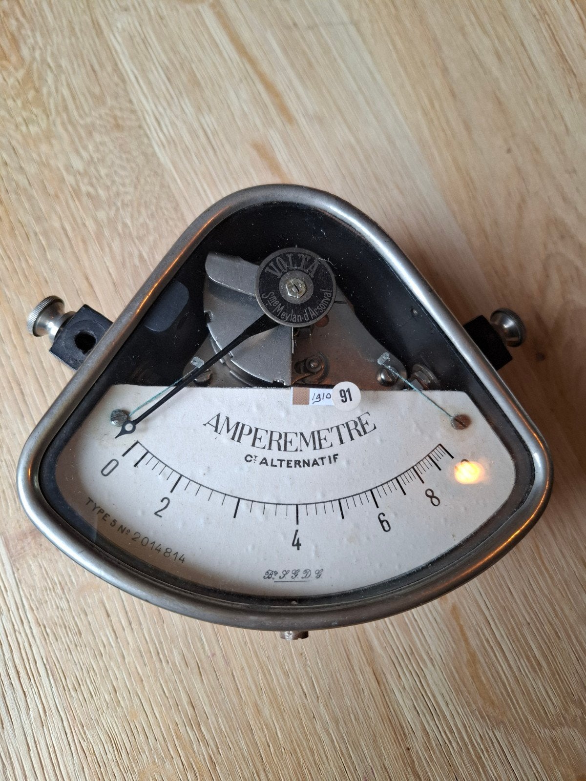 Antieke Franse Ampèremeter Volta (Montrouge) – Steampunk, Ophalen of Verzenden