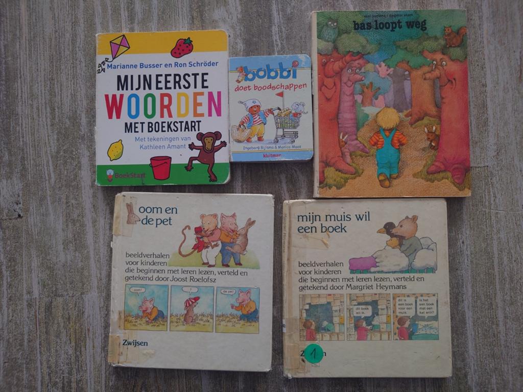 5x Kinderboekjes: Mijn Eerste Woorden, Bobbi, Bas, Oom & Pet, Ophalen, Gelezen, Uitklap-, Voel- of Ontdekboek, 2 tot 3 jaar