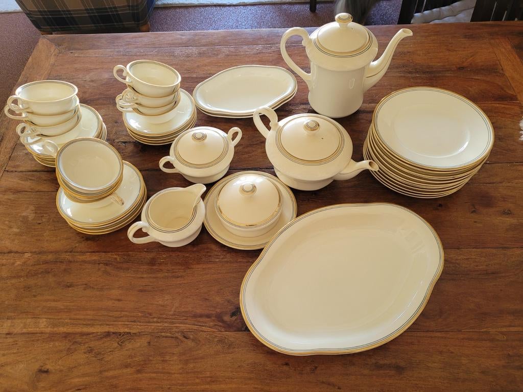 Vintage Mosa Maastricht Servies - Crème met Gouden Rand, Antiek en Kunst, Ophalen