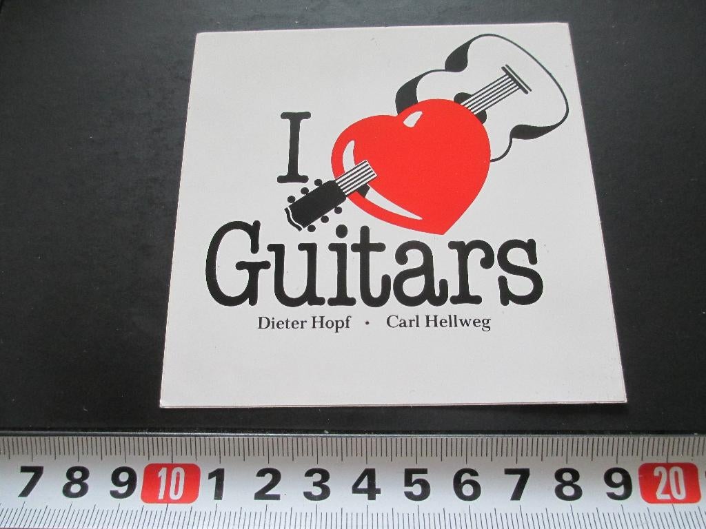 sticker I LOVE GUITARS dieter hopf carl hellweg *, Ophalen, Zo goed als nieuw