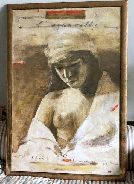 GROOT - Vrouwelijk naakt na bad '99 - Frieda van Voorst 1949, Ophalen, Overige stijlen, Portret of Personen, Overige technieken
