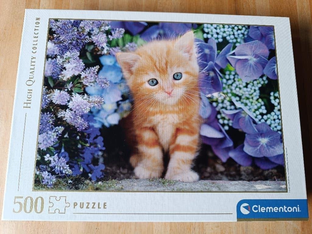 500 stukjes Clementoni legpuzzel Kitten, Ophalen of Verzenden, 500 t/m 1500 stukjes, Zo goed als nieuw, Legpuzzel