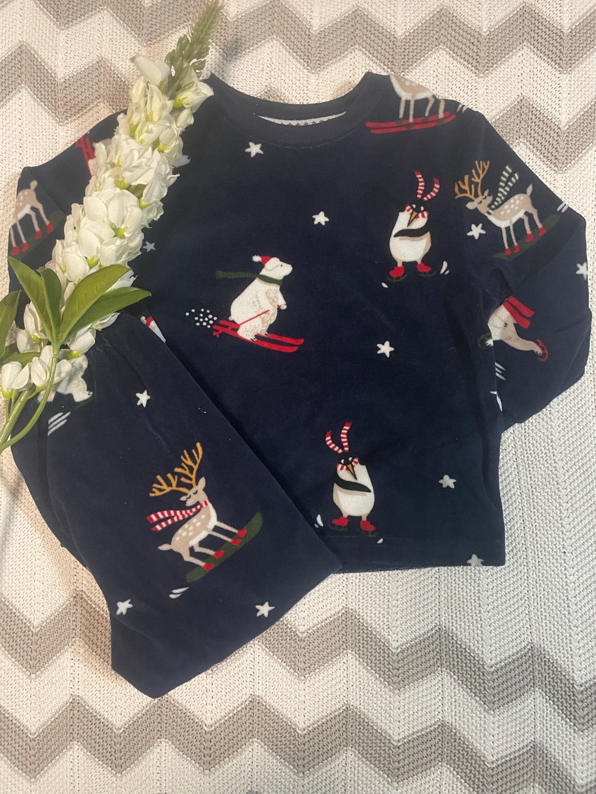 Leuke marineblauwe kerst pyjama van Primark, maat 92, Ophalen of Verzenden, Gebruikt, Jongen of Meisje, Nacht- of Onderkleding
