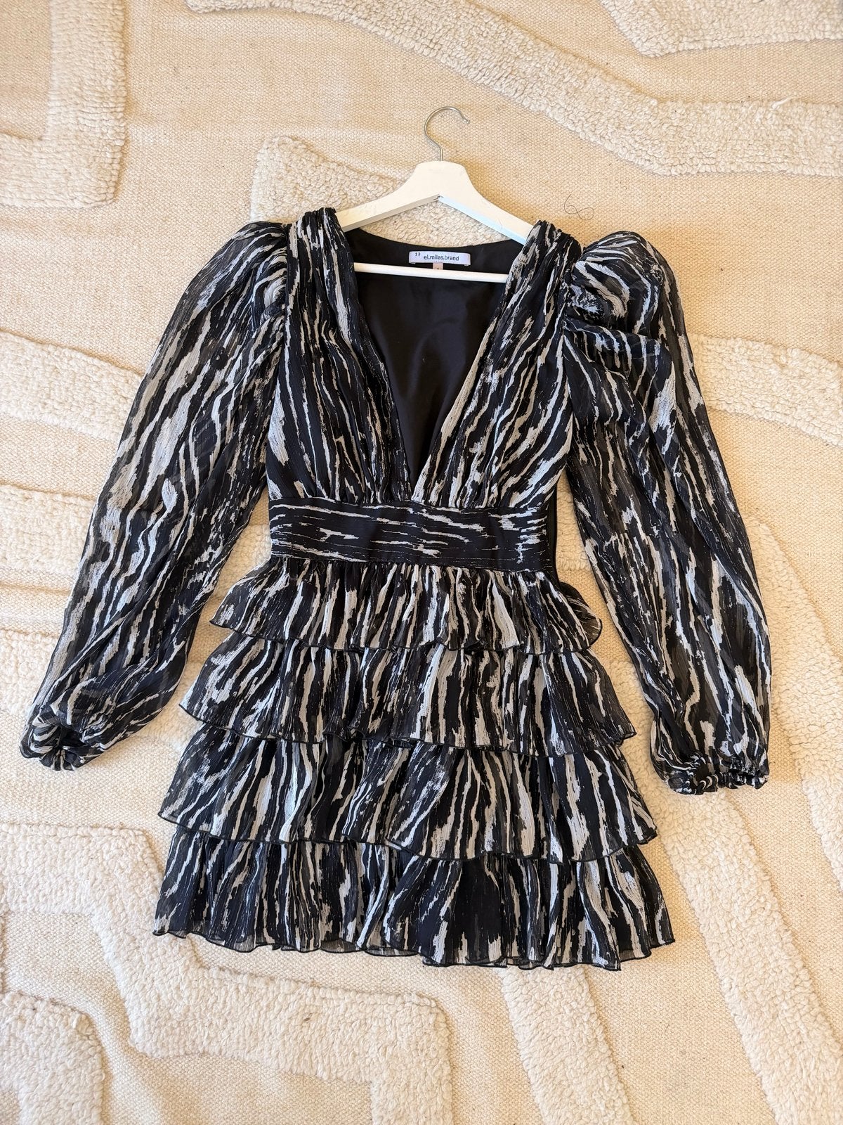 El.milas mini cocktailjurk, zebraprint, maat S, Zwart, Ophalen of Verzenden, Zo goed als nieuw, Maat 36 (S)