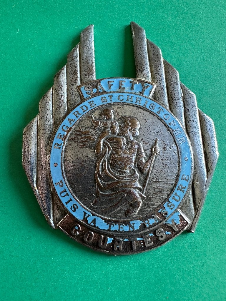 Courtesy Safety Regarde St Christophe badge voor Uw oldtimer, Ophalen of Verzenden, Gebruikt, Gebruiksvoorwerp