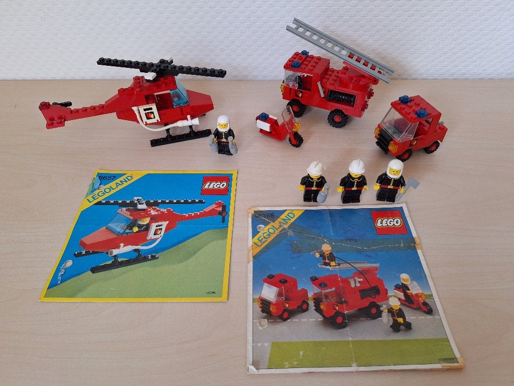 * Lego: 6657 Brandweerhelicopter, 6366 Fire & Resque Squad *, Gebruikt, Inclusief instructies, Lego, Ophalen of Verzenden