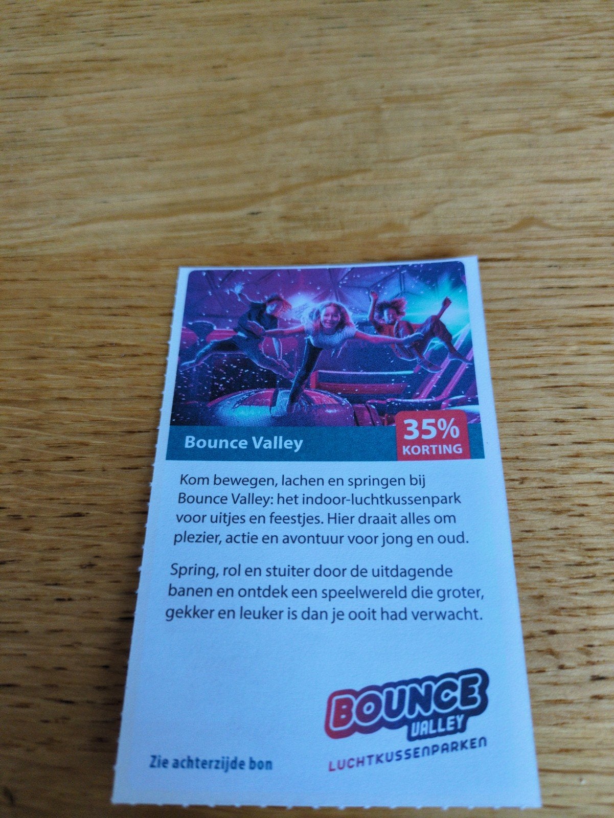 Kortingsbon voor Bounce Valley, 35% korting, Drie personen of meer, Kortingsbon