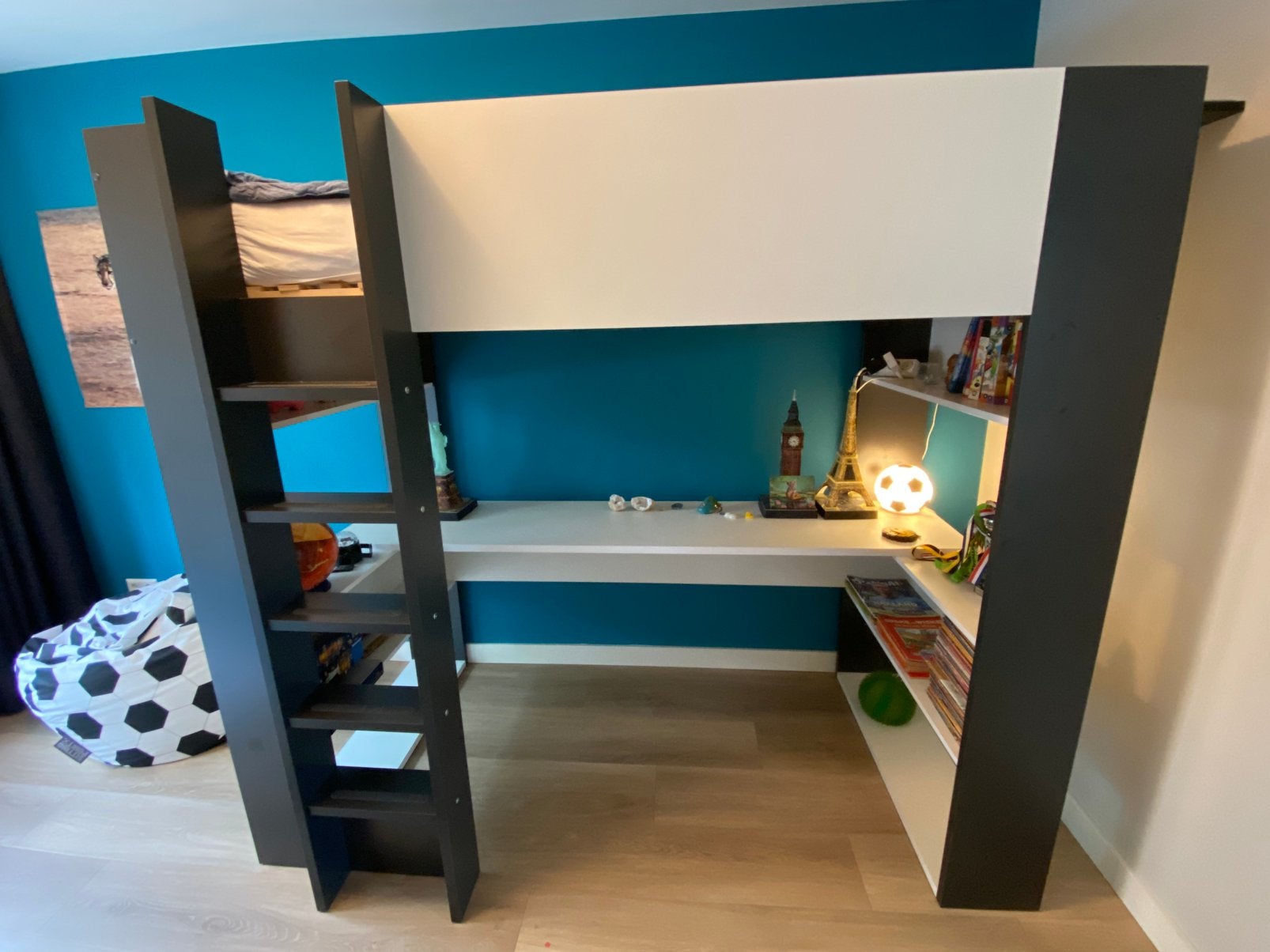 Hoogslaper met bureau en bergruimte, Ophalen, Zo goed als nieuw, Hoogslaper