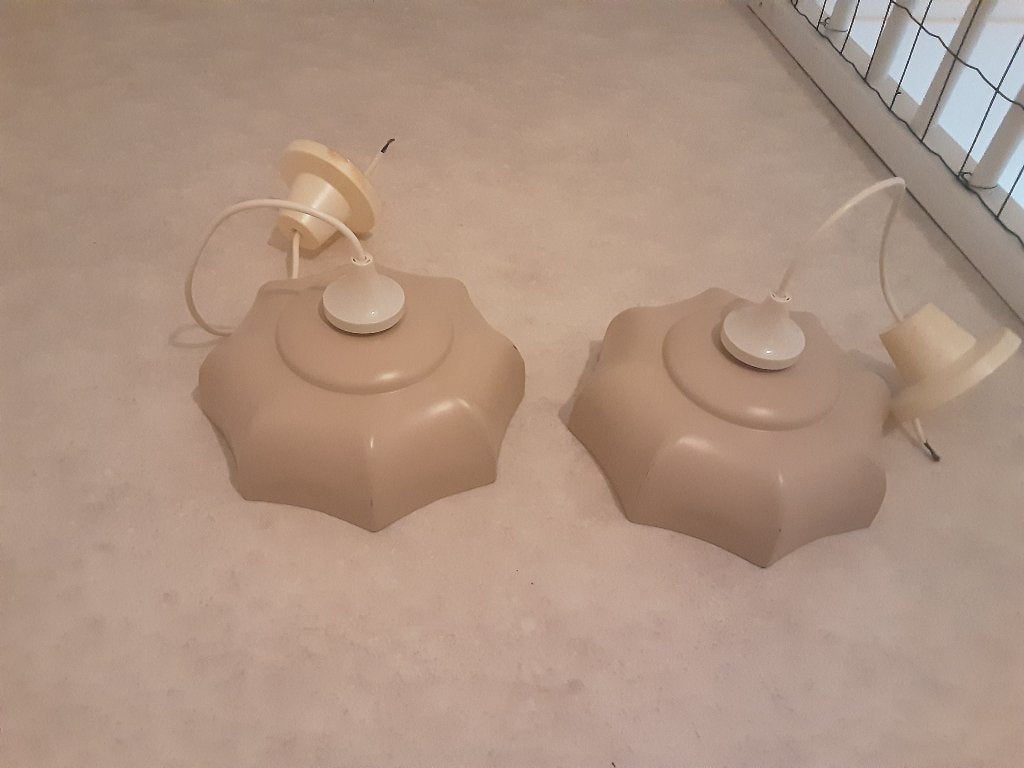 Twee leuke hanglampjes, Huis en Inrichting, Ophalen of Verzenden, Gebruikt, Metaal, Minder dan 50 cm
