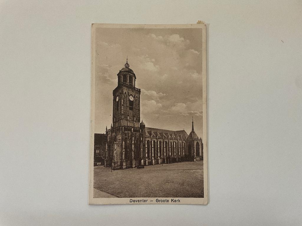 D748 Oude ansichtkaart Deventer : Groote Kerk 1933, Verzamelen, Ophalen of Verzenden, 1920 tot 1940, Gelopen, Overijssel